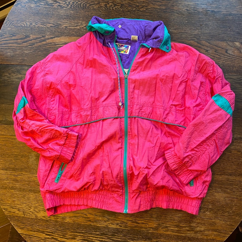VINTAGE Neon Pink Windbreaker